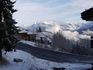 la vue en hiver depuis notre appartement en location à Valmorel par un particulier